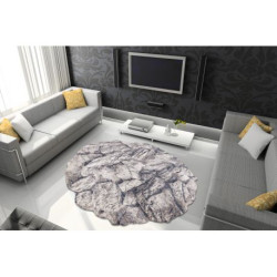 Dywan TINE 75417B Skała, kamień - nowoczesny, nieregularny kształt krem / szary 195x195cm