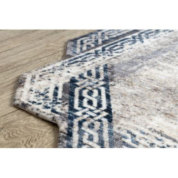 Dywan TINE 75425B Ramka, vintage - nowoczesny, nieregularny kształt szary / granat 195x195cm