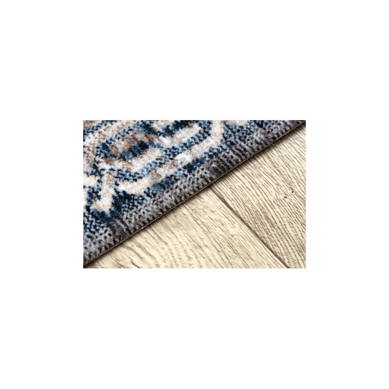 Dywan TINE 75425B Ramka, vintage - nowoczesny, nieregularny kształt szary / granat 195x195cm