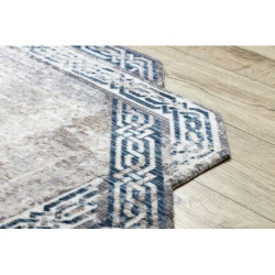 Dywan TINE 75425A Ramka, vintage - nowoczesny, nieregularny kształt szary / granat 160x220cm