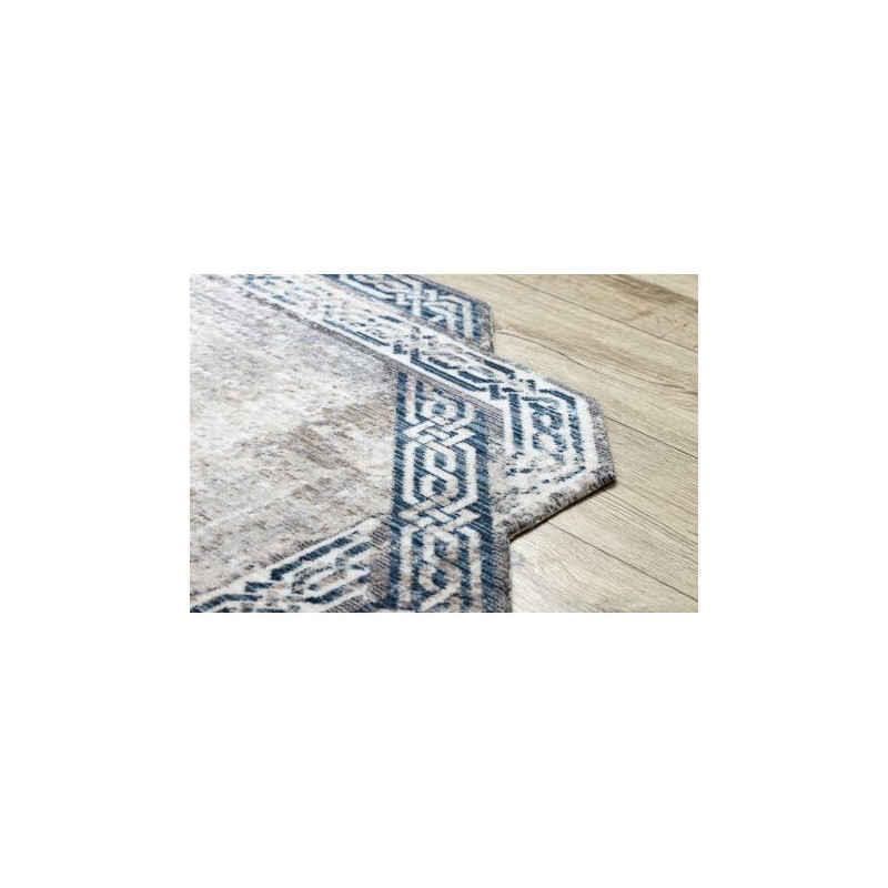 Dywan TINE 75425A Ramka, vintage - nowoczesny, nieregularny kształt szary / granat 160x220cm
