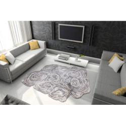 Dywan TINE 75426A Pień drzewo drewno - nowoczesny, nieregularny kształt krem / szary 160x220cm