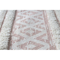 Dywan MOROC Romby 22297 Ekologiczny, EKO SIZAL frędzle - dwa poziomy runa różowy / krem, dywan z bawełny recyklingowanej 175x270cm Dywan MOROC Romby 22297 Ekologiczny, EKO SIZAL frędzle - dwa poziomy runa różowy / krem, dywan z bawełny recyklingowanej 175x270cm