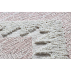 Dywan MOROC Romby 22312 Ekologiczny, EKO SIZAL frędzle - dwa poziomy runa różowy / krem, dywan z bawełny recyklingowanej 175x270cm Dywan MOROC Romby 22312 Ekologiczny, EKO SIZAL frędzle - dwa poziomy runa różowy / krem, dywan z bawełny recyklingowanej 175x270cm