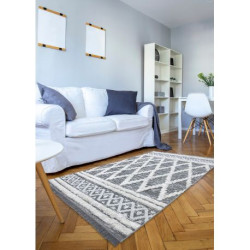 Dywan MOROC Romby 22297 Ekologiczny, EKO SIZAL frędzle - dwa poziomy runa szary / krem, dywan z bawełny recyklingowanej 136x190cm Dywan MOROC Romby 22297 Ekologiczny, EKO SIZAL frędzle - dwa poziomy runa szary / krem, dywan z bawełny recyklingowanej 136x190cm