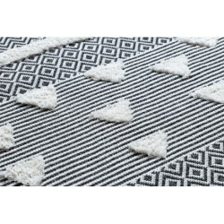 Dywan MOROC Geometryczny 22321 Ekologiczny, EKO SIZAL frędzle - dwa poziomy runa krem / szary, dywan z bawełny recyklingowanej 117x170cm Dywan MOROC Geometryczny 22321 Ekologiczny, EKO SIZAL frędzle - dwa poziomy runa krem / szary, dywan z bawełny recyklingowanej 117x170cm
