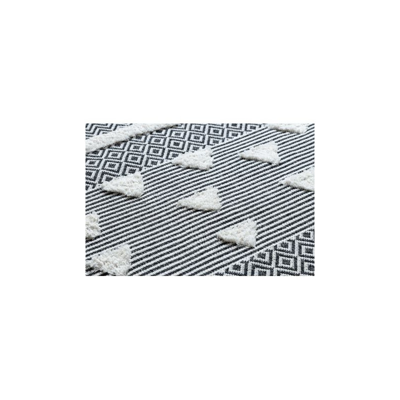 Dywan MOROC Geometryczny 22321 Ekologiczny, EKO SIZAL frędzle - dwa poziomy runa krem / szary, dywan z bawełny recyklingowanej 117x170cm Dywan MOROC Geometryczny 22321 Ekologiczny, EKO SIZAL frędzle - dwa poziomy runa krem / szary, dywan z bawełny recyklingowanej 117x170cm