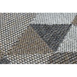 Dywan CASA Ekologiczny, EKO SIZAL Boho Trójkąty 2816 krem / taupe, z bawełny recyklingowanej 75x150cm