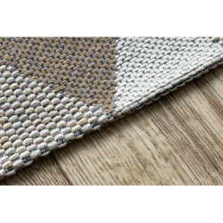 Dywan CASA Ekologiczny, EKO SIZAL Boho Trójkąty 2816 krem / taupe, z bawełny recyklingowanej 75x150cm