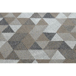 Dywan CASA Ekologiczny, EKO SIZAL Boho Trójkąty 2816 krem / taupe, z bawełny recyklingowanej 114x170cm