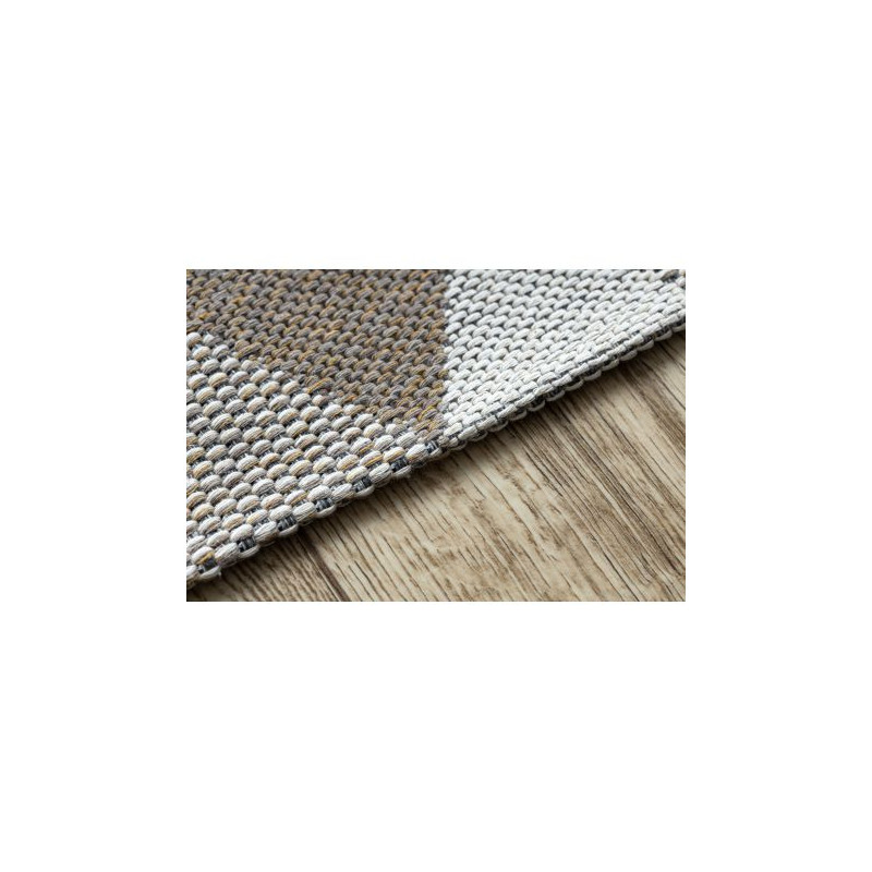Dywan CASA Ekologiczny, EKO SIZAL Boho Trójkąty 2816 krem / taupe, z bawełny recyklingowanej 192x290cm