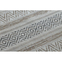 Dywan CASA Ekologiczny, EKO SIZAL Boho Zygzak 2806 krem / taupe, z bawełny recyklingowanej 114x170cm