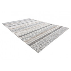 Dywan CASA Ekologiczny, EKO SIZAL Boho Zygzak 2806 krem / taupe, z bawełny recyklingowanej 133x190cm