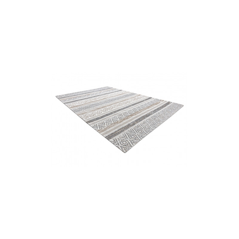 Dywan CASA Ekologiczny, EKO SIZAL Boho Zygzak 2806 krem / taupe, z bawełny recyklingowanej 172x270cm