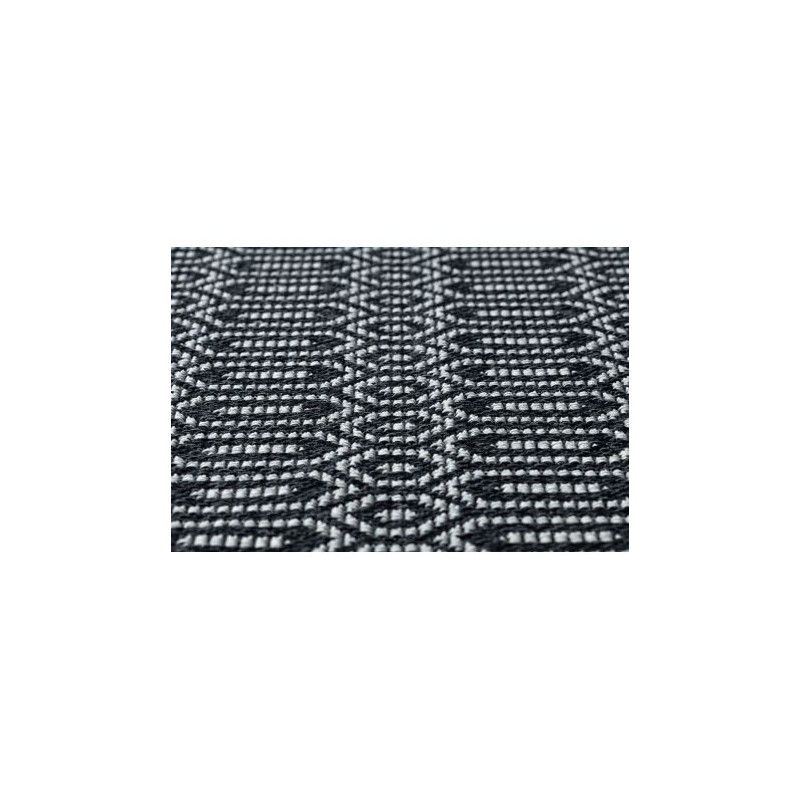 Dywan CASA Ekologiczny, EKO SIZAL Boho Oczka 22075 czarny / szary, z bawełny recyklingowanej 75x150cm
