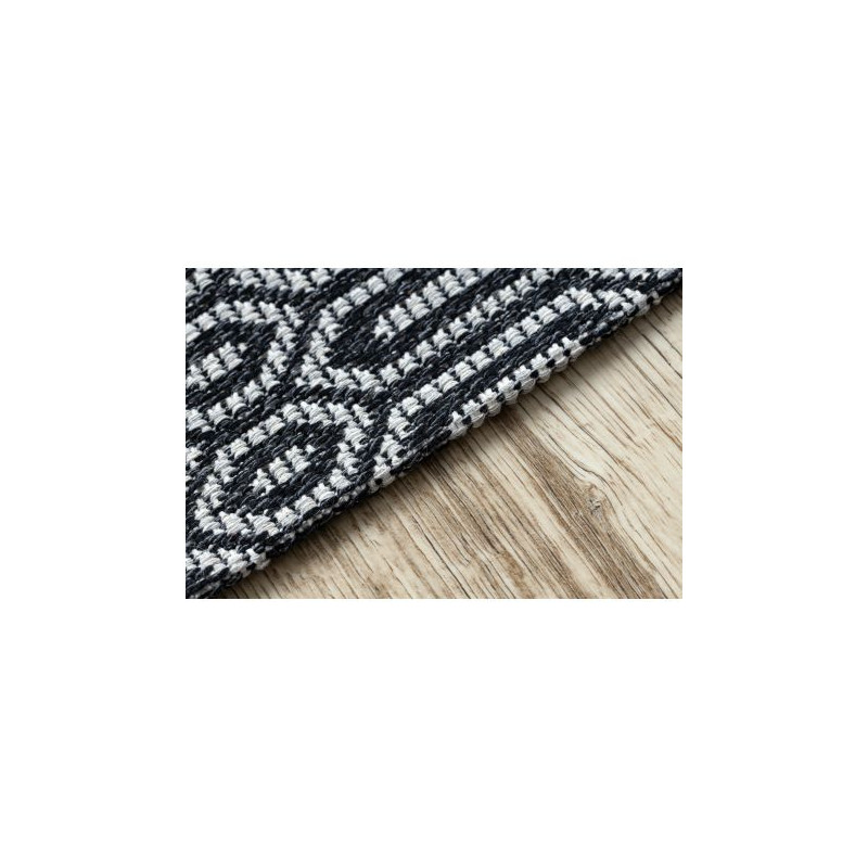 Dywan CASA Ekologiczny, EKO SIZAL Boho Oczka 22075 czarny / szary, z bawełny recyklingowanej 75x150cm