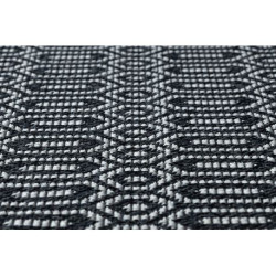 Dywan CASA Ekologiczny, EKO SIZAL Boho Oczka 22075 czarny / szary, z bawełny recyklingowanej 133x190cm