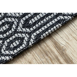 Dywan CASA Ekologiczny, EKO SIZAL Boho Oczka 22075 czarny / szary, z bawełny recyklingowanej 153x220cm