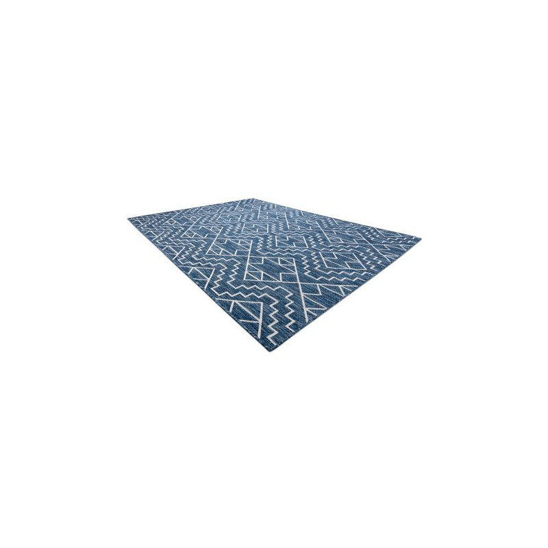 Dywan SZNURKOWY SIZAL SION Geometryczny, Romby 21778 płaskie tkanie granat / ecru 140x190cm