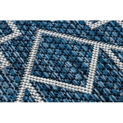 Dywan SZNURKOWY SIZAL SION Geometryczny, Romby 21778 płaskie tkanie granat / ecru 180x270cm