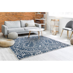 Dywan SZNURKOWY SIZAL SION Liście 22151 płaskie tkanie ecru / granat 200x290cm Dywan SZNURKOWY SIZAL SION Liście 22151 płaskie tkanie ecru / granat 200x290cm