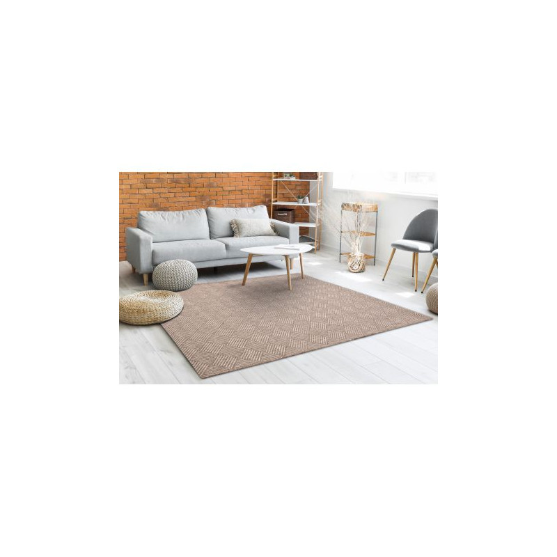 Dywan HOUSE SZNURKOWY SIZAL 40350 Romby, płaskie tkanie, efekt wełny beż 80x150cm