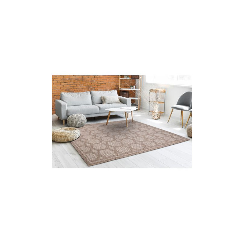 Dywan HOUSE SZNURKOWY SIZAL 40356 Romby, płaskie tkanie, efekt wełny beż 80x150cm