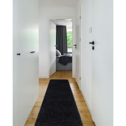 Dywan, Chodnik SOFFI shaggy 5cm czarny - do kuchni, przedpokoju, na korytarz 60x100cm