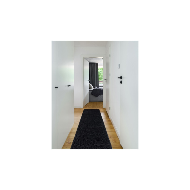 Dywan, Chodnik SOFFI shaggy 5cm czarny - do kuchni, przedpokoju, na korytarz 60x300cm