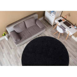 Dywan SOFFI koło shaggy 5cm czarny koło 80cm Dywan SOFFI koło shaggy 5cm czarny koło 80cm