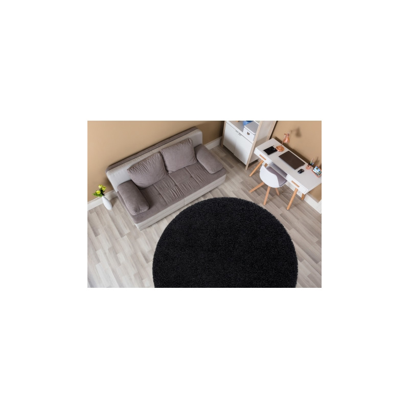 Dywan SOFFI koło shaggy 5cm czarny koło 80cm Dywan SOFFI koło shaggy 5cm czarny koło 80cm