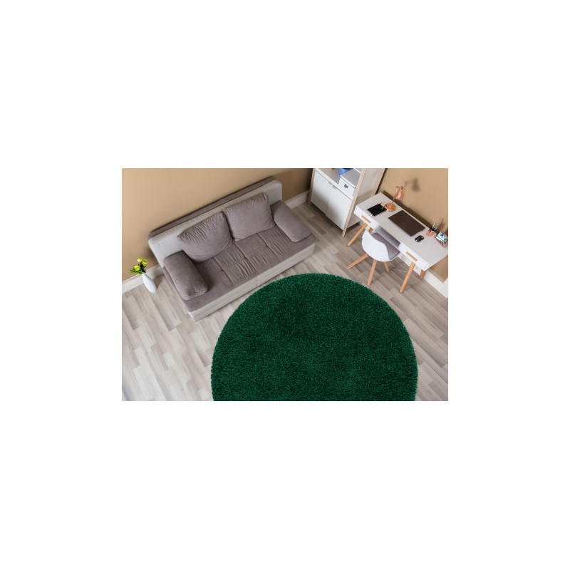 Dywan SOFFI koło shaggy 5cm butelkowa zieleń koło 120cm