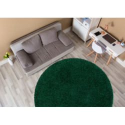 Dywan SOFFI koło shaggy 5cm butelkowa zieleń koło 160 cm