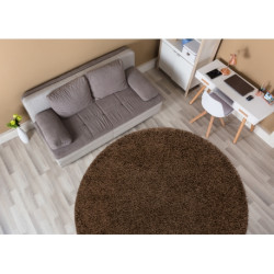 Dywan SOFFI koło shaggy 5cm brązowy koło 100cm
