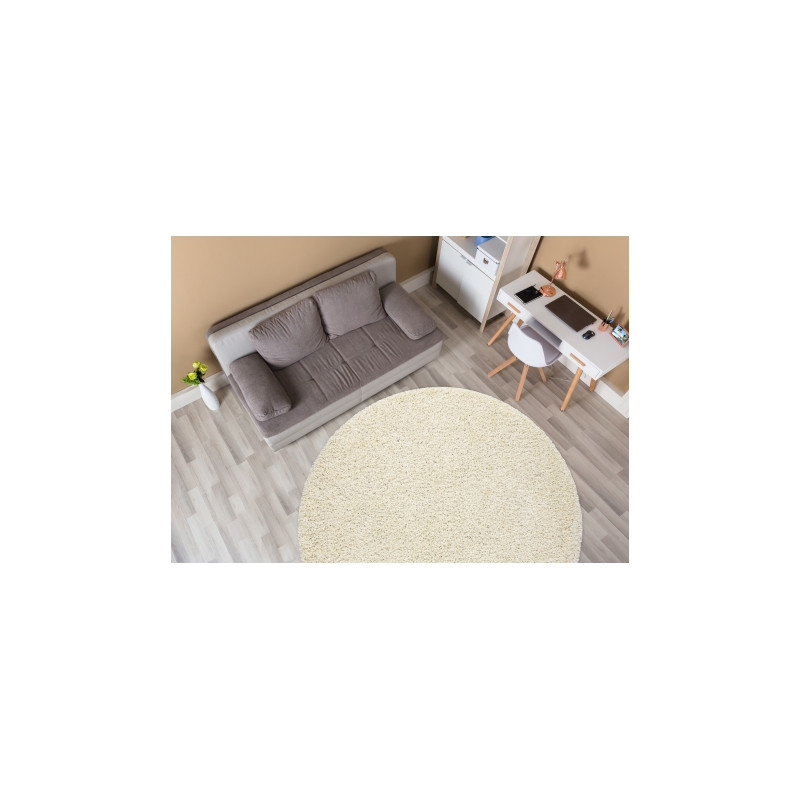 Dywan SOFFI koło shaggy 5cm krem koło 120cm Dywan SOFFI koło shaggy 5cm krem koło 120cm