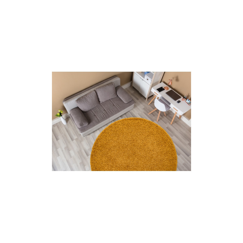 Dywan SOFFI koło shaggy 5cm złoty koło 100cm