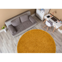 Dywan SOFFI koło shaggy 5cm złoty koło 160cm