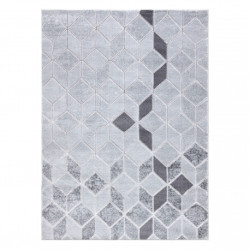 Dywan MEFE nowoczesny B400 Kostka, geometryczny 3D - Strukturalny, dwa poziomy runa szary 160x220cm