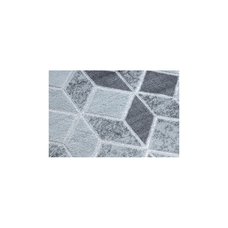 Dywan MEFE nowoczesny B400 Kostka, geometryczny 3D - Strukturalny, dwa poziomy runa szary 80x150cm
