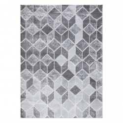 Dywan MEFE nowoczesny B400 Kostka, geometryczny 3D - Strukturalny, dwa poziomy runa ciemnoszary 280x370cm