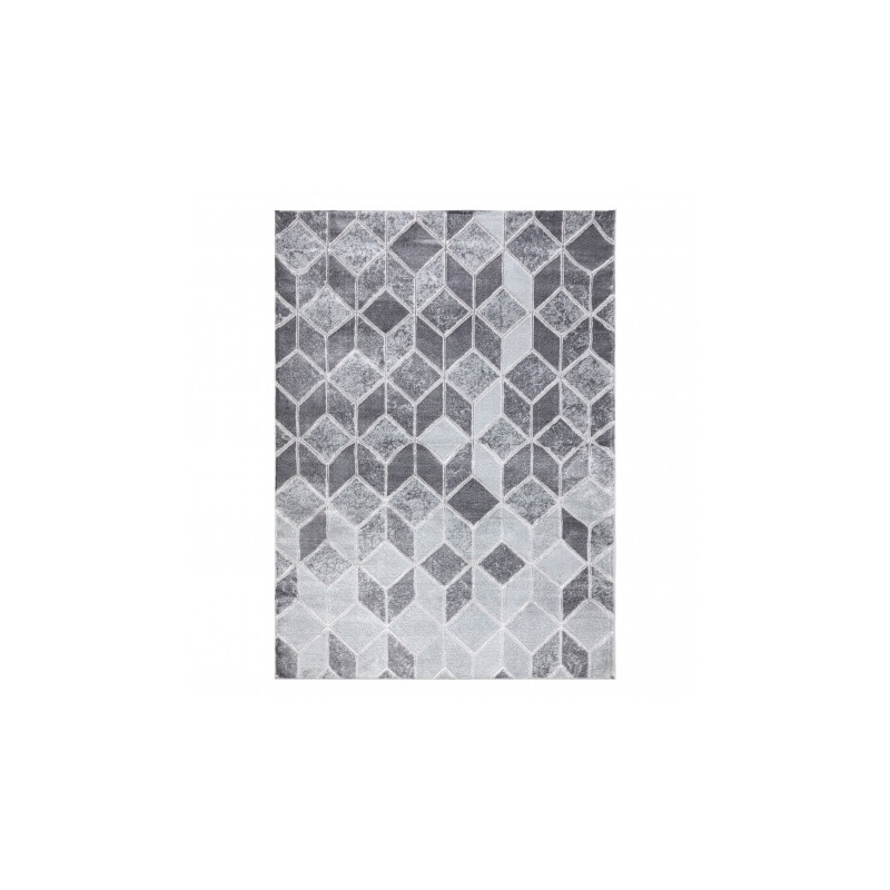 Dywan MEFE nowoczesny B400 Kostka, geometryczny 3D - Strukturalny, dwa poziomy runa ciemnoszary 280x370cm