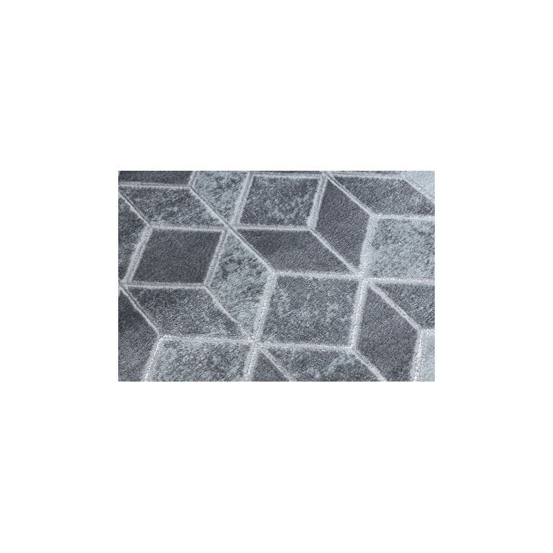 Dywan MEFE nowoczesny B400 Kostka, geometryczny 3D - Strukturalny, dwa poziomy runa ciemnoszary 280x370cm
