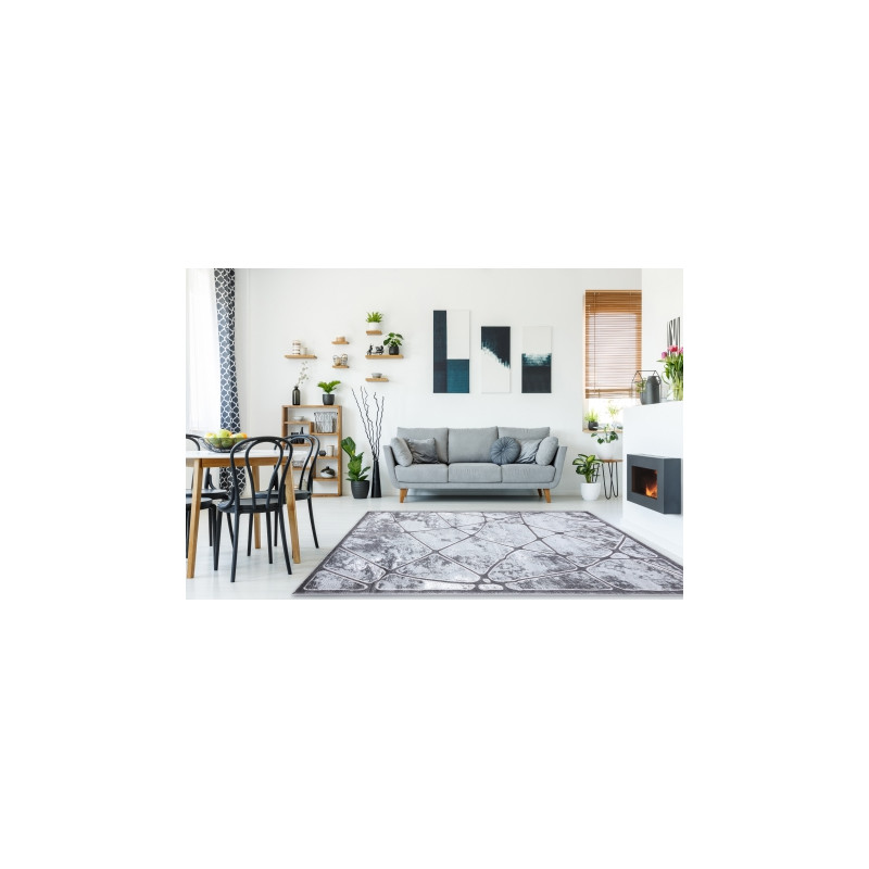 Dywan MEFE nowoczesny B401 - Strukturalny, dwa poziomy runa ciemnoszary 180x270cm