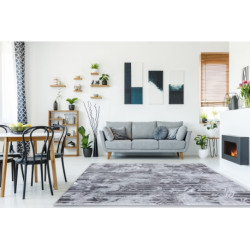 Dywan MEFE nowoczesny B402 - Strukturalny, dwa poziomy runa ciemnoszary 160x220cm