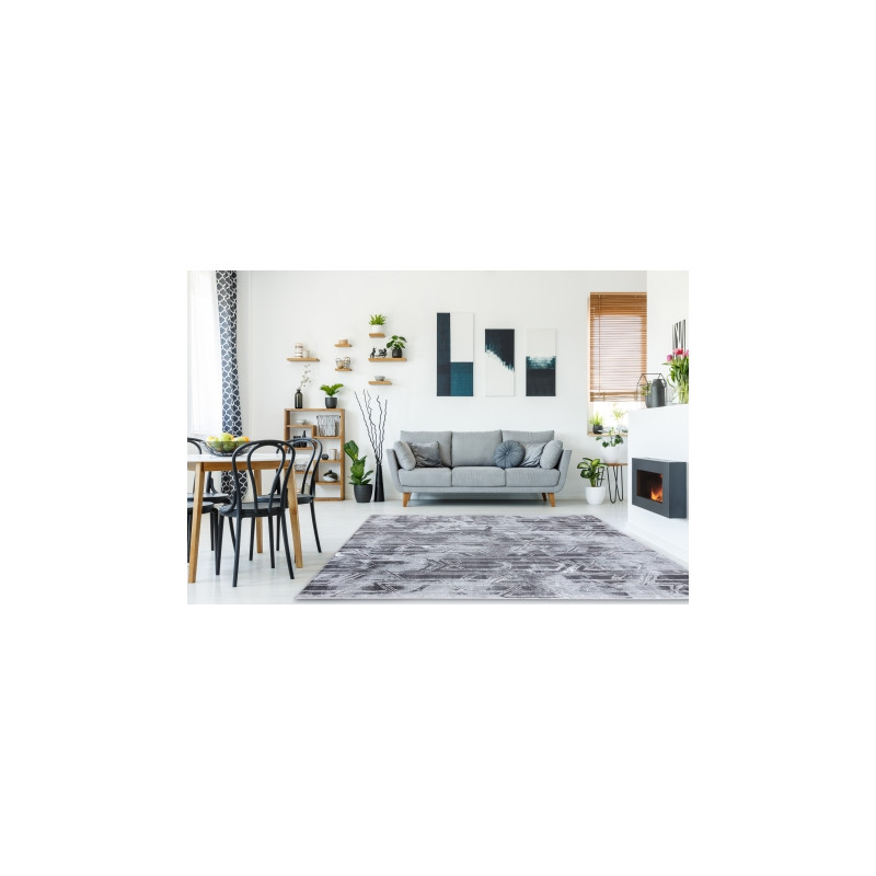 Dywan MEFE nowoczesny B402 - Strukturalny, dwa poziomy runa ciemnoszary 140x190cm