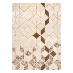Dywan MEFE nowoczesny B400 Kostka, geometryczny 3D - Strukturalny, dwa poziomy runa krem / beż 140x190cm