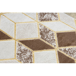 Dywan MEFE nowoczesny B400 Kostka, geometryczny 3D - Strukturalny, dwa poziomy runa krem / beż 140x190cm