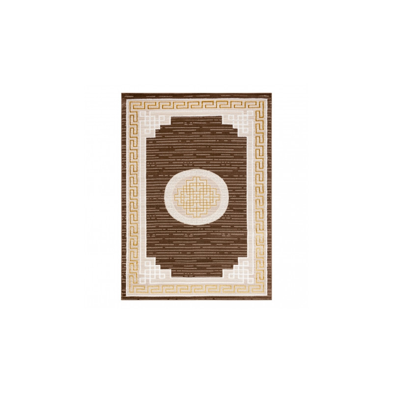 Dywan MEFE nowoczesny 9096 Ramka, grecki klucz - Strukturalny, dwa poziomy runa beż / brązowy 120x170cm Dywan MEFE nowoczesny 9096 Ramka, grecki klucz - Strukturalny, dwa poziomy runa beż / brązowy 120x170cm