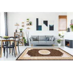 Dywan MEFE nowoczesny 9096 Ramka, grecki klucz - Strukturalny, dwa poziomy runa beż / brązowy 120x170cm Dywan MEFE nowoczesny 9096 Ramka, grecki klucz - Strukturalny, dwa poziomy runa beż / brązowy 120x170cm