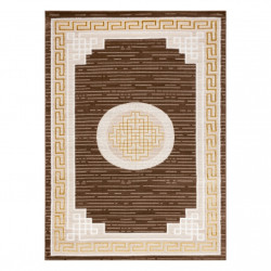 Dywan MEFE nowoczesny 9096 Ramka, grecki klucz - Strukturalny, dwa poziomy runa beż / brązowy 160x220cm
